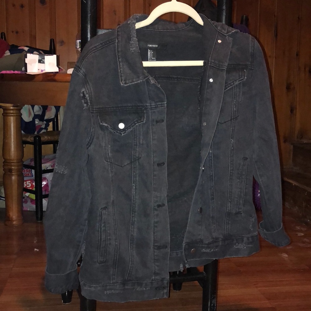 Black denim jacket